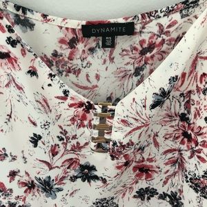 Dynamite Floral Cami With Gold Detail (+ adjustable straps) - size small